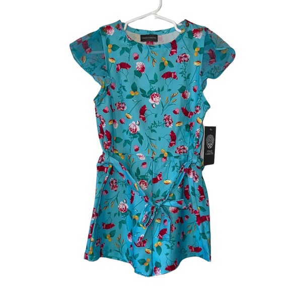 VINCE CAMUTO Little Girls Floral Romper Size 6 NWT - Picture 3 of 5